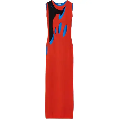 LOEWE Sleeveless Dresses Women's Red Crew Neck Thin Mid Length