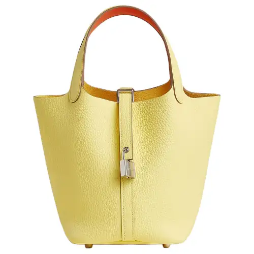 HERMES Picotin Lock Clemence With Swift Calfskin Basket Bag, Bucket Bag, Handbag 18 Women's