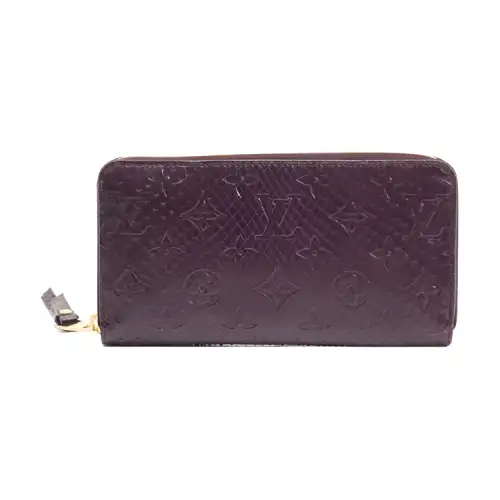 LOUIS VUITTON Exotic Python Skin Wallet Women's Purple