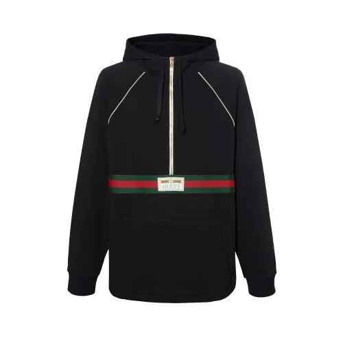 【Previous Season】Web-stripe cotton hoodie