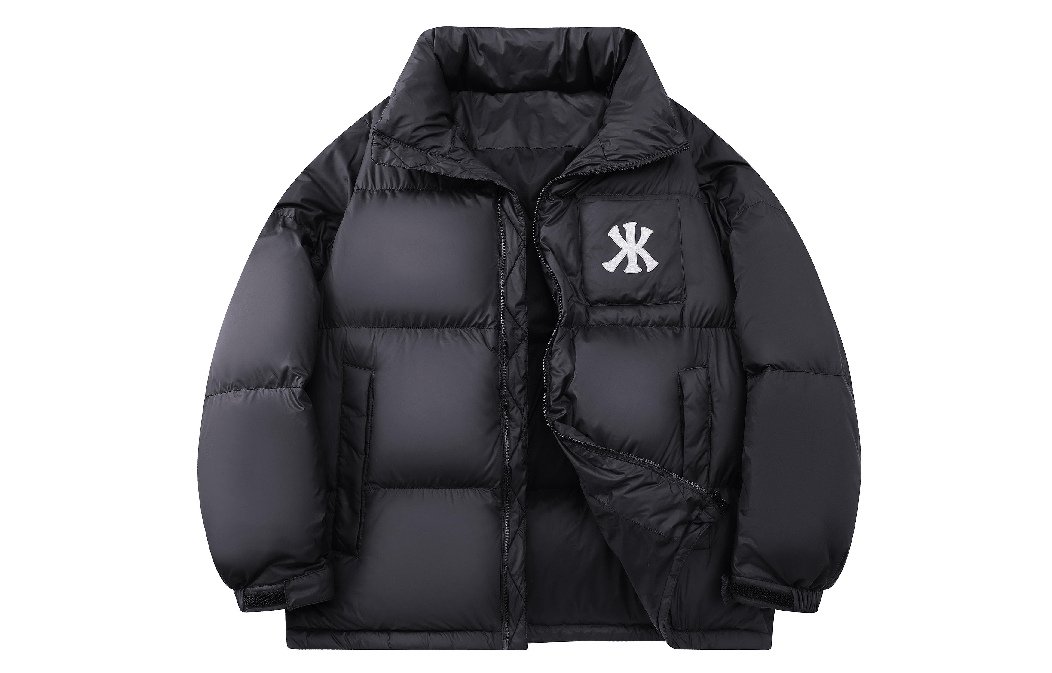 Пуховик Kawasaki с логотипом (черный)
