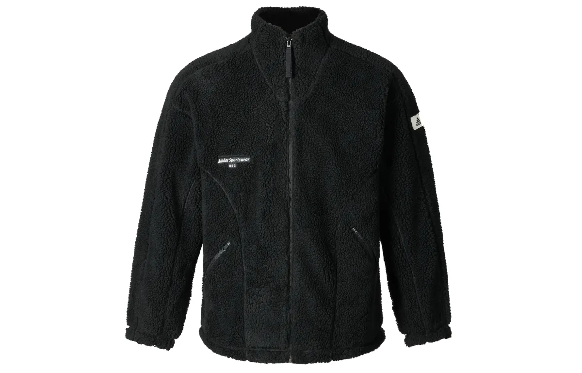 Adidas Lounge Jackets Unisex Black Stand Collar Moderate Other