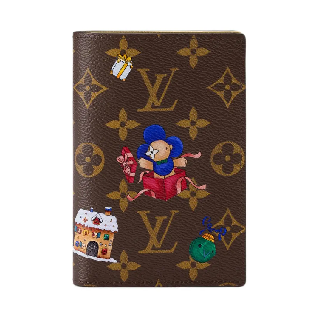 LOUIS VUITTON Coated Canvas Passport Holder Women's Brown