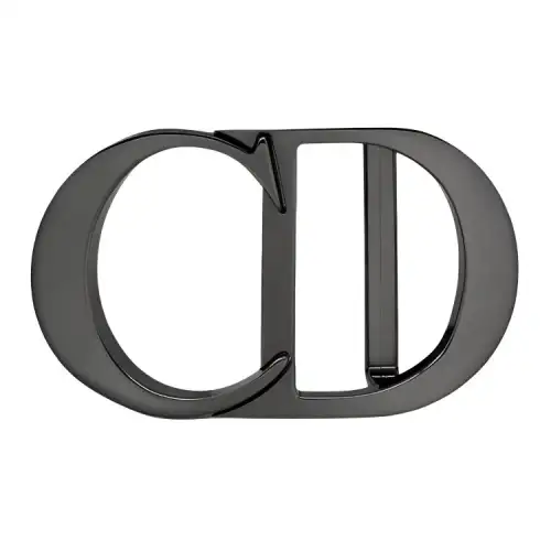 DIOR Ruthenium Plated Brass Belt Buckle Unisex Ruthenium