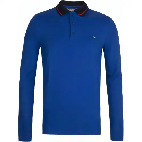 Burberry Polo Shirts Men's Blue Polo Collar Moderate Straight Fit