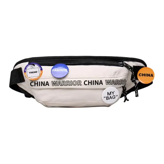 Warrior Nylon Sling Bag Unisex Black/Ecru