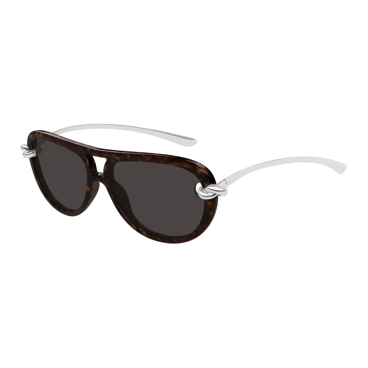 Женские очки Bottega Veneta Aviator (темно-коричневые)
