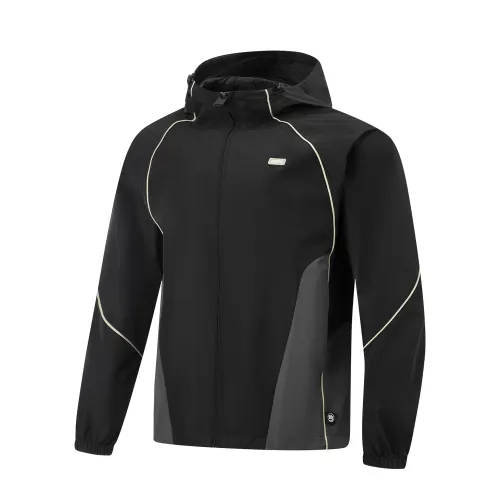 LiNing Li Ning Basketball Series Hooded Lettering Zipper Versatile Sports Windbreaker on the Back Men's Style