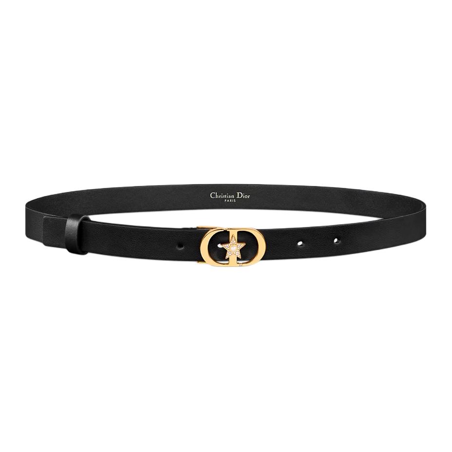 DIOR Dior Christian Dior Paris logo belt, same style for men and women, black, width 2cm