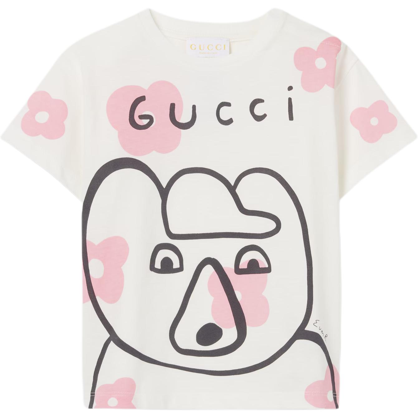 Футболка Gucci Bear Cloud Print (белая)