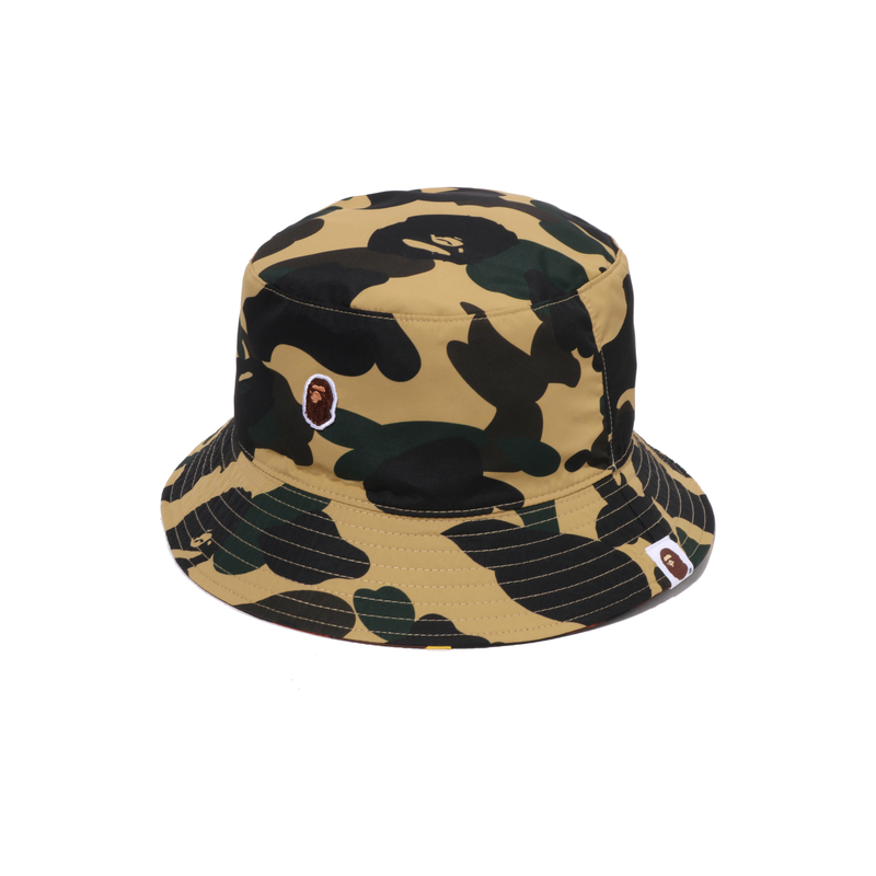 Панама A BATHING APE двухсторонняя (желто-зеленая) — Зеленый GRX — фото 4