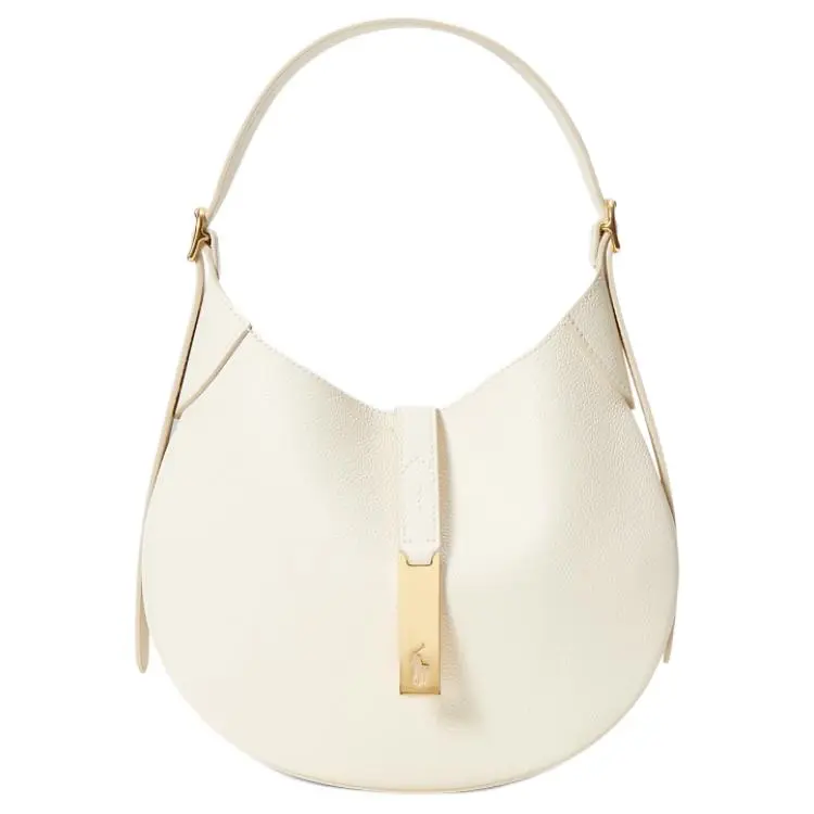 Polo Ralph Lauren Polo ID Cow Leather Shoulder Bag Small Women's Ivory