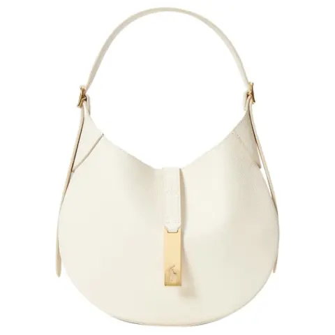 Polo Ralph Lauren Polo ID Cow Leather Shoulder Bag Small Women's Ivory