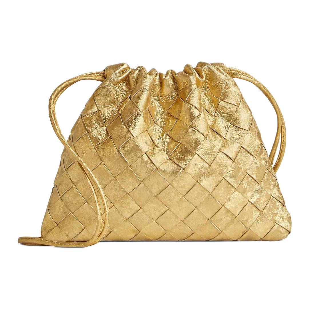 Женская сумка Bottega Veneta Dustbag Intreccio (золотая)