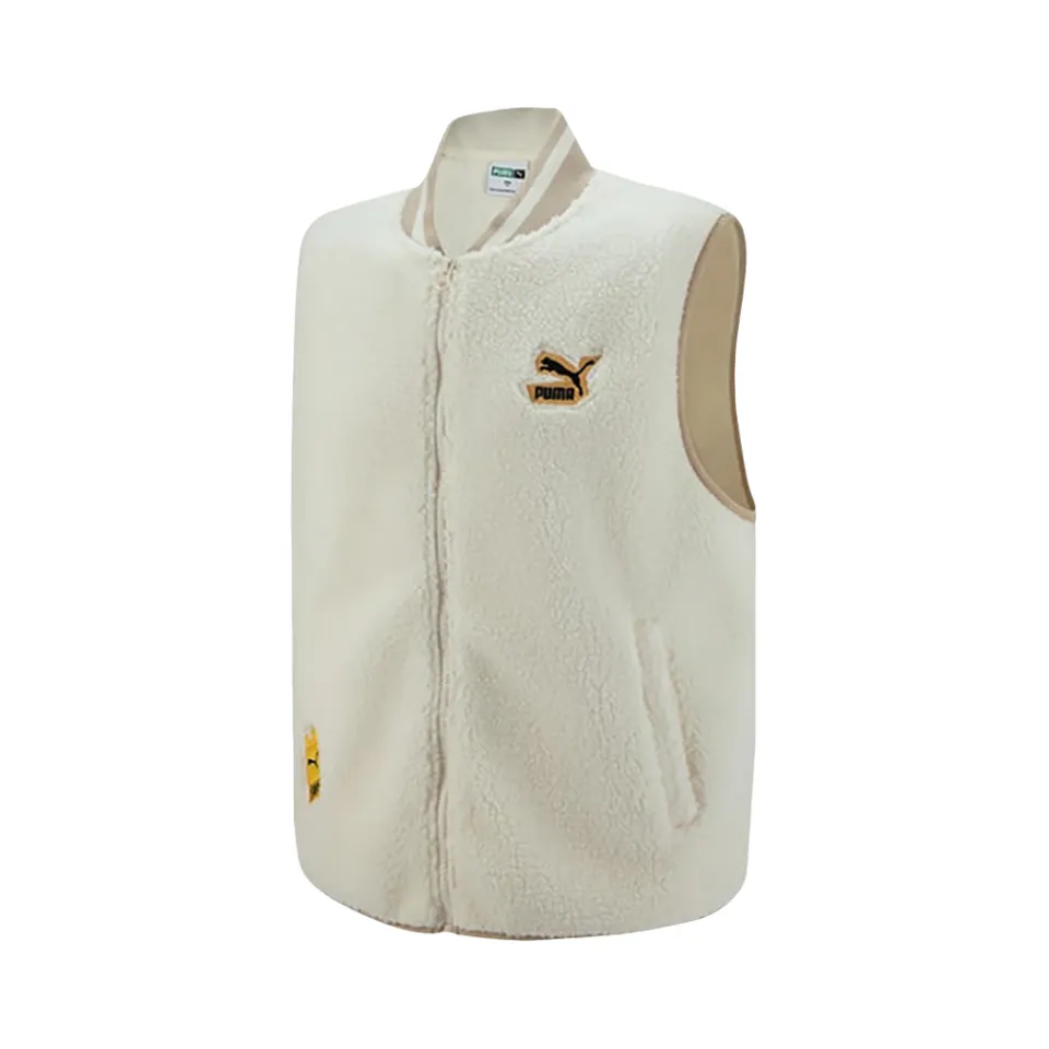 PUMA Vests Men's White Baseball Collar Moderate Other