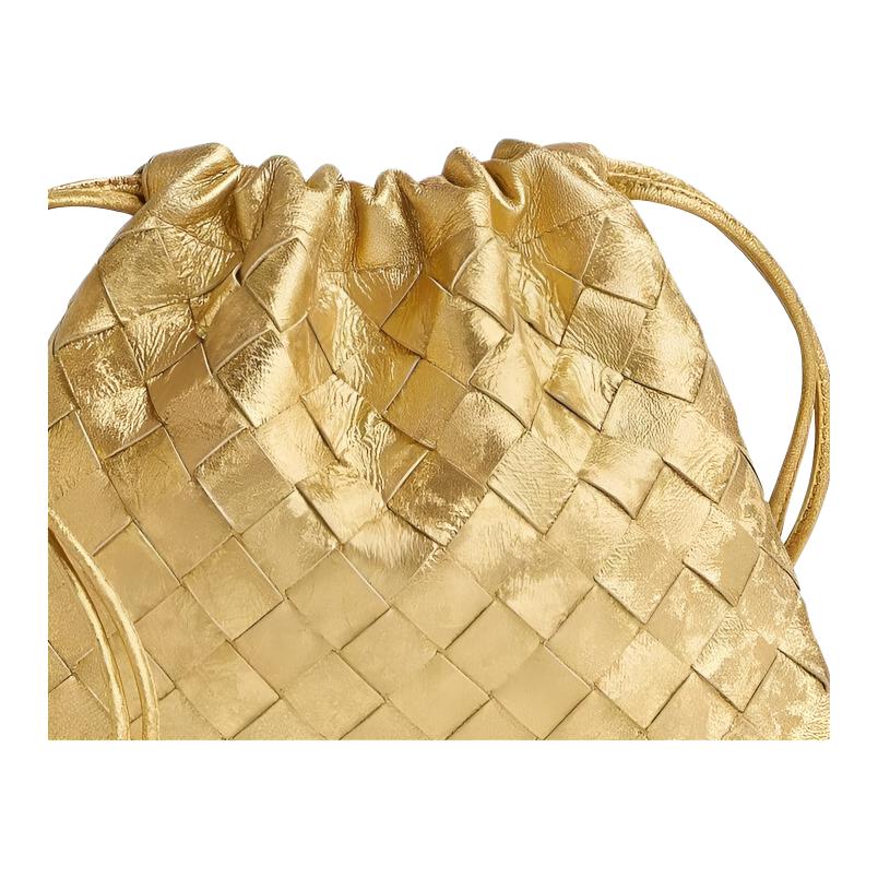 Женская сумка Bottega Veneta Dustbag Intreccio (золотая) — фото 4