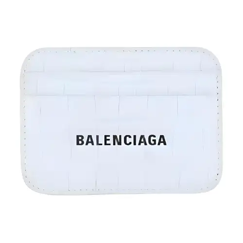 Balenciaga Cash Leather Card Holder Card Holder Women's White