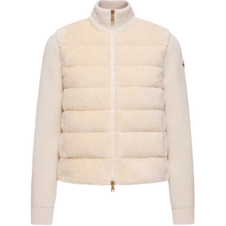 Женская куртка Moncler Padded Teddy & Wool Zip-Up Cardigan (черная)
