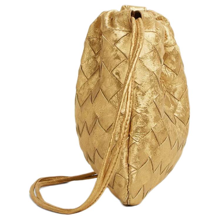Женская сумка Bottega Veneta Dustbag Intreccio (золотая) — фото 3
