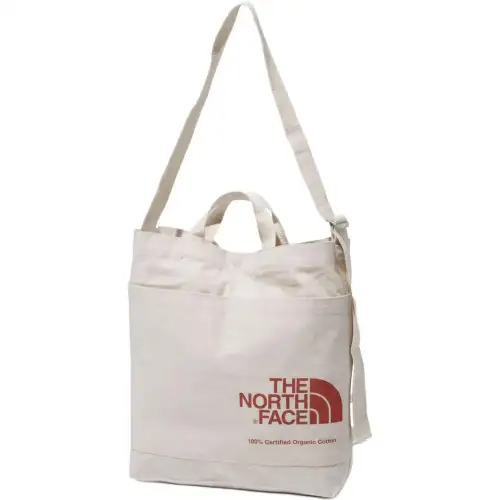 THE NORTH FACE 16L Shoulder Bag, Crossbody Bag Organic Cotton Natural & Red Earth Tone Unisex