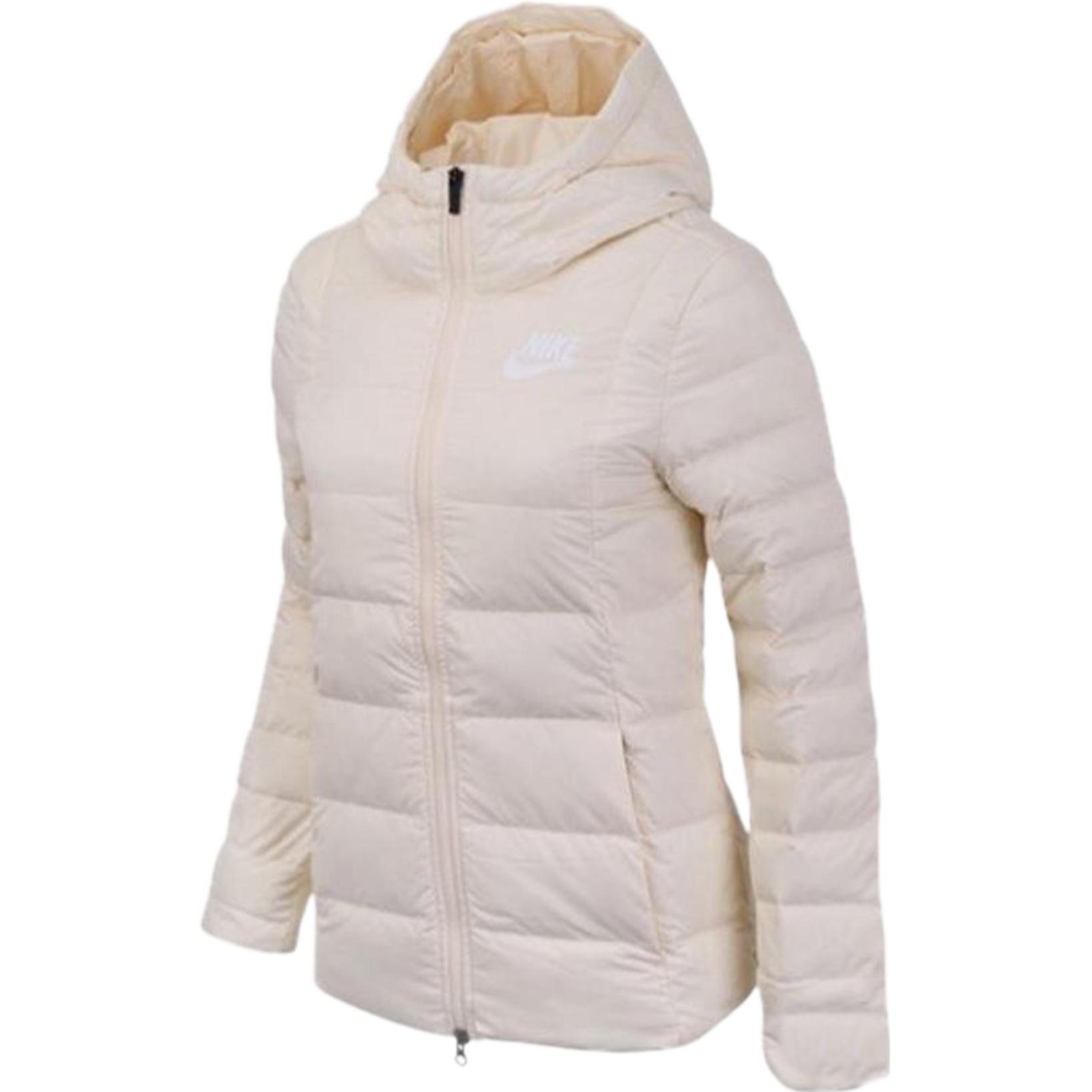 Женский пуховик Nike С капюшоном (розовый)