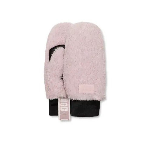 UGG Acrylic, Polyester, Sheepskin Knit Gloves Unisex Pink Purple