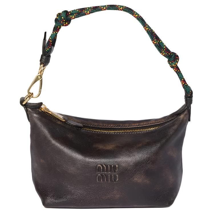 Женская сумка MIU MIU Mini Shoulder Bag (коричнево-зеленая)
