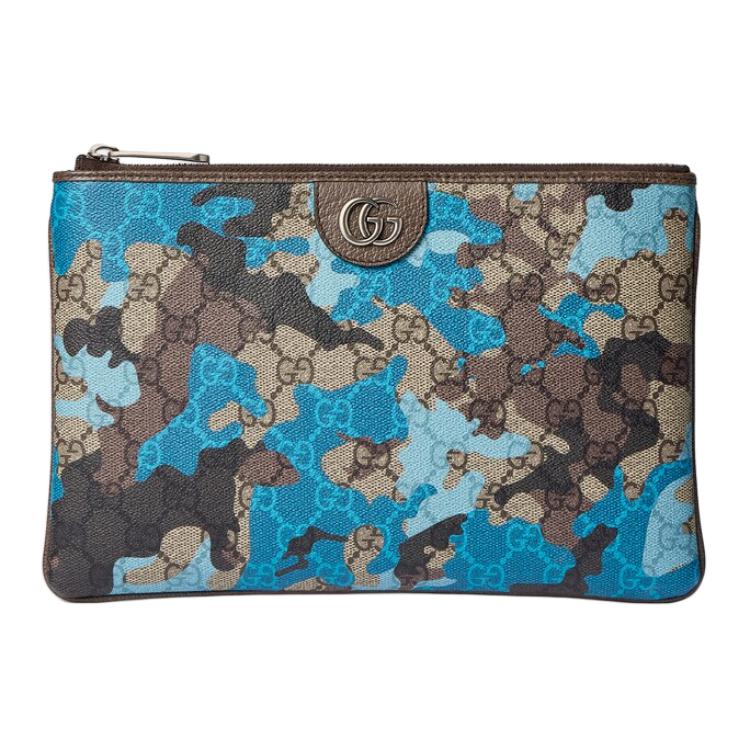 Мужской клатч Gucci GG Monogram (синий)