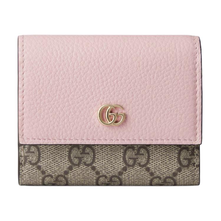 Женский кошелек Gucci GG Marmont G (розово-бежевый)