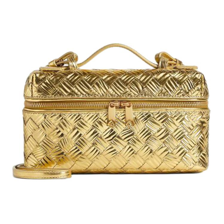 Женская сумка Bottega Veneta Intrecciato (золотая)