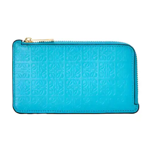 LOEWE Cow Leather Card Holder Women's Teal