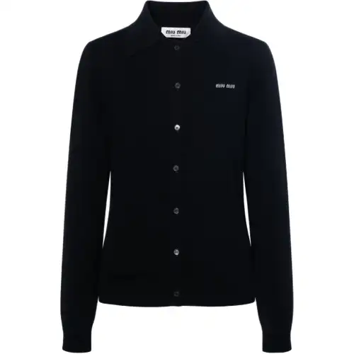 Miu Miu intarsia-knit logo cardigan