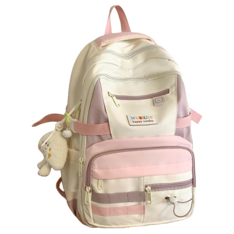 NX DOUGHNUT Nylon Backpack, Backpack Unisex Yellow/Green/Pink/Black