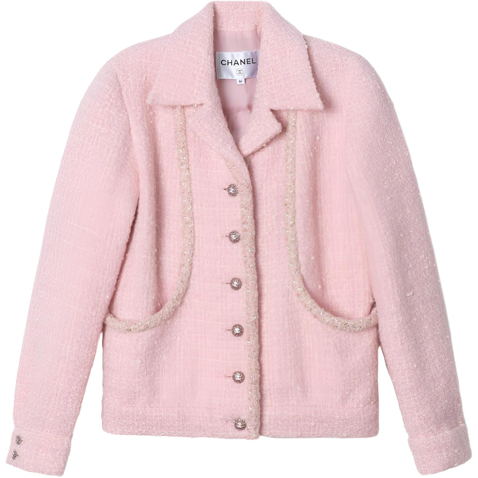 Женская куртка Chanel Tweed Jacket (розовая)