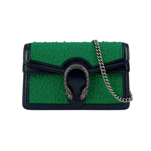 GUCCI Dionysus Fabric With Cow Leather Shoulder Bag, Crossbody Bag Women's Green