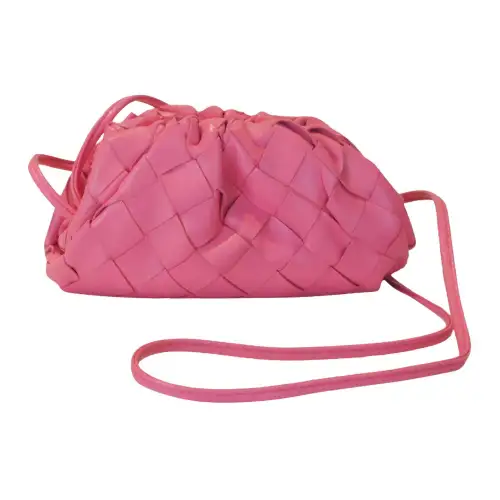 Bottega Veneta Leather Shoulder Bag Women's Pink