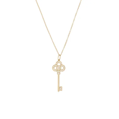 TIFFANY & CO. Tiffany & Co. Keys Series TIFFANY & CO. Mini Crown Key Pendant 18k gold with diamonds 18k gold necklace for women