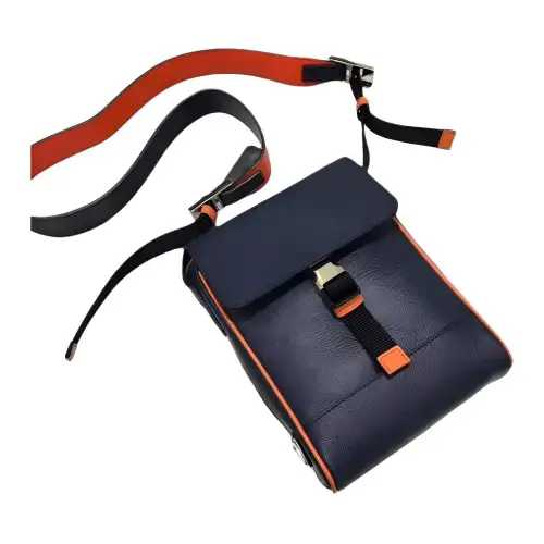 PRADA Leather Crossbody Bag, Shoulder Bag Men's Blue
