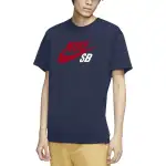 Nike T Shirts Men's Navy Blue Crew Neck Moderate Straight Fit