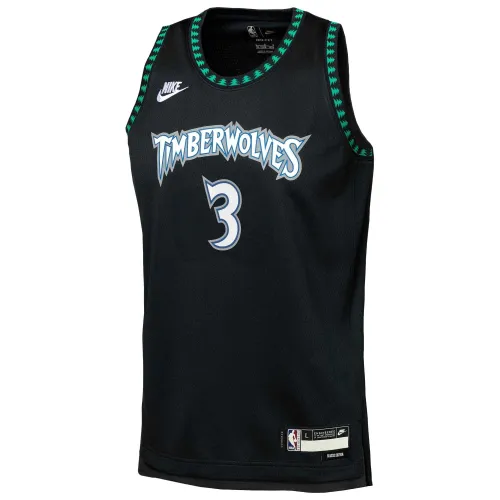 Nike Jersey NBA Minnesota Timberwolves Jaden McDaniels Player Edition No. 3 Sleeveless Breathable Pullover Black Children's Style