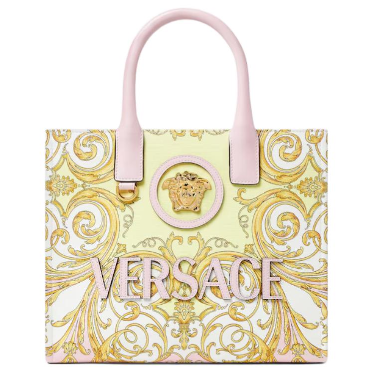 Женская сумка Versace La Medusa Spring Barocco (розово-золотая)
