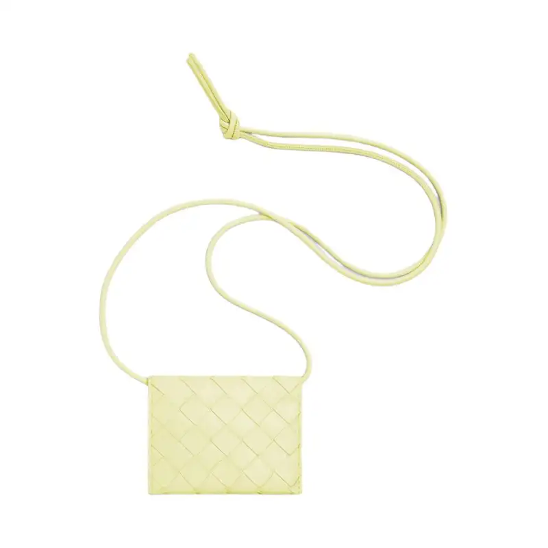 Bottega Veneta Lambskin With Cow Leather Card Holder Women's Light Yellow