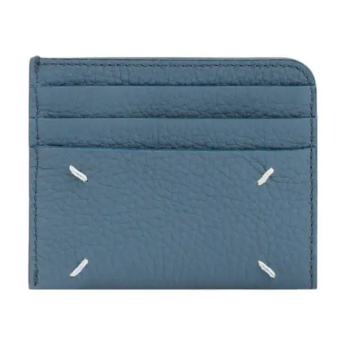 Maison Margiela Leather Card Holder Unisex Blue