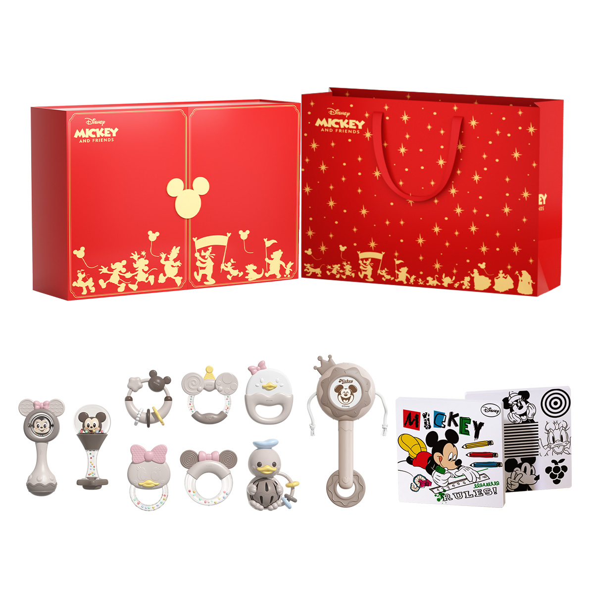 Disney Disney, gift box for new born for baby, children's beanbag, smart toy, can bite, early education