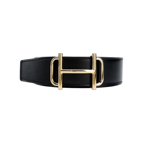 HERMES Royal Cow Leather Belts Men's Width 3.8cm