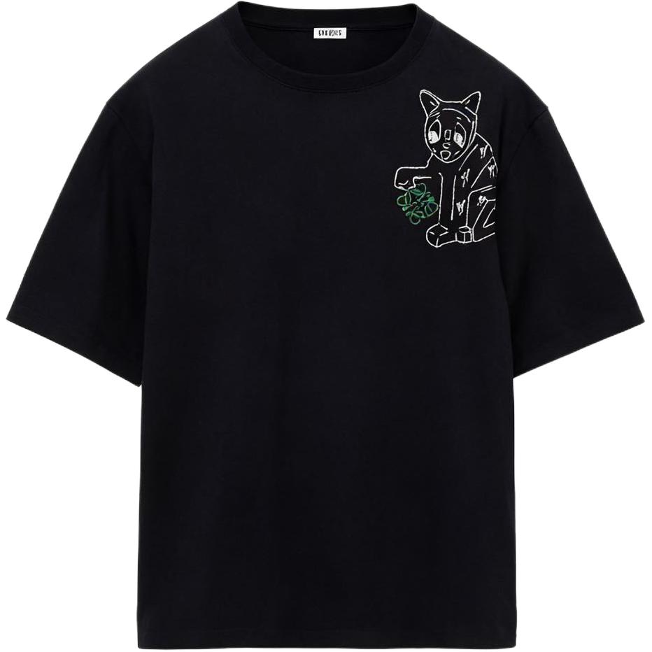 LOEWE Luo Yiwei × Louis Wain SS26 Spring and Summer Series Ceramic Vase Cotton Loose Short-Sleeved T-shirt Men's Style
