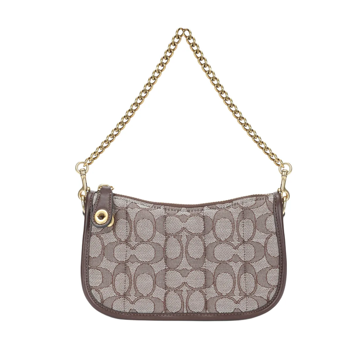 COACH Canvas With Leather Pochette, Shoulder Bag Small Women's Brown