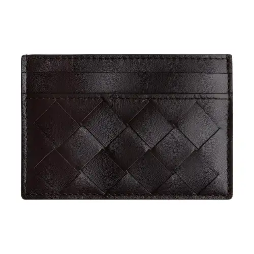 Bottega Veneta Cow Leather Card Holder Men's Dark Brown