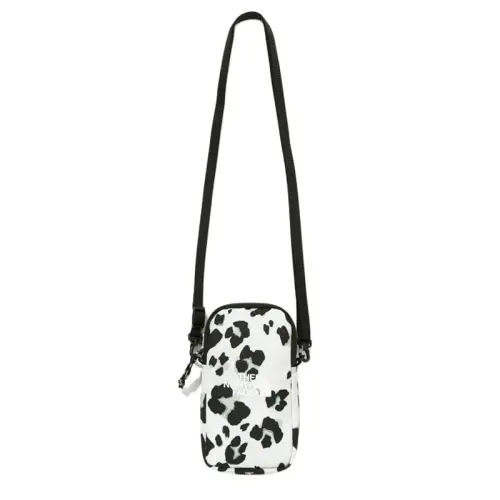 THE NORTH FACE 0.4L Shoulder Bag, Crossbody Bag With Cell Phone Pouch, Outdoor Bag Polyester Black White Leopard Print