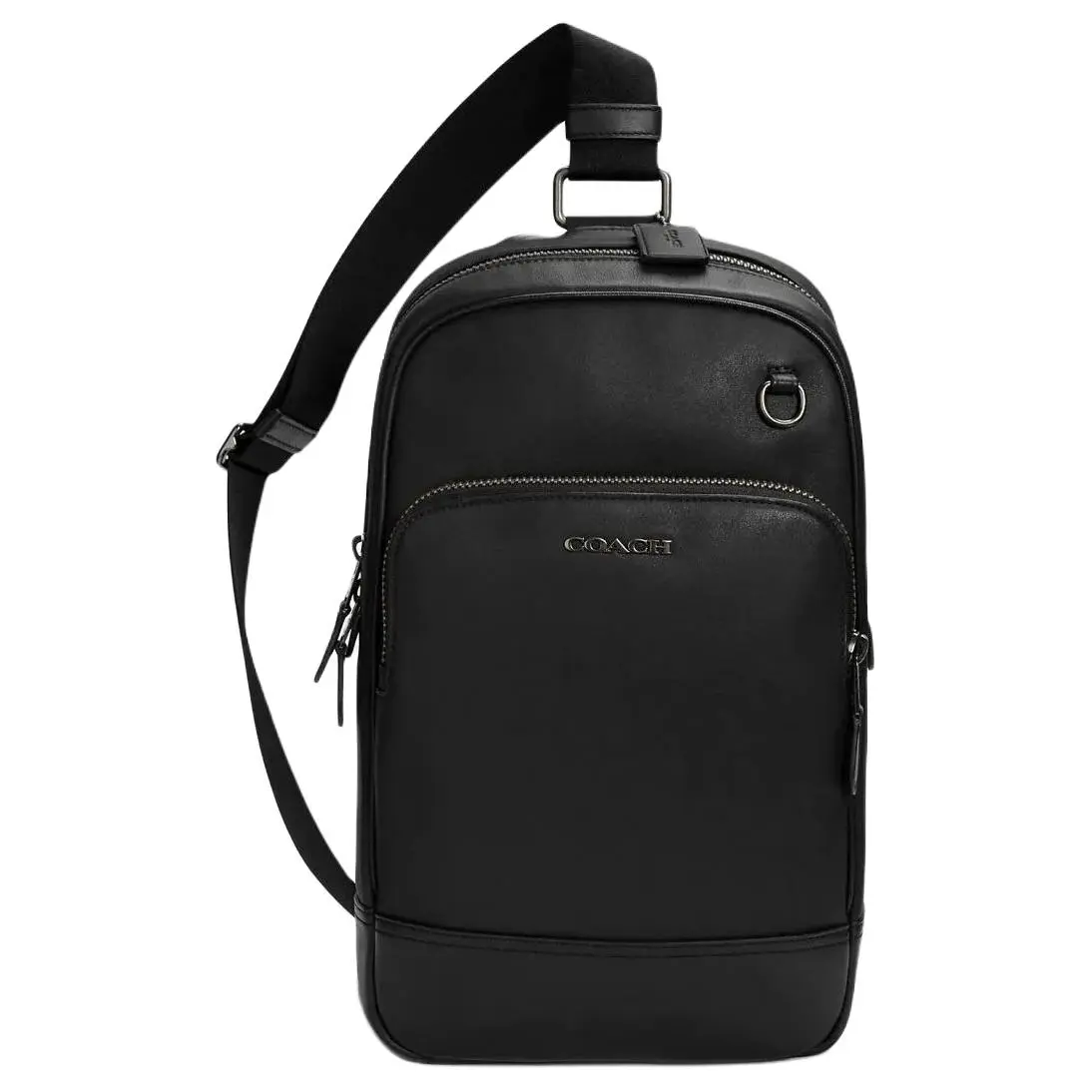 COACH Smooth Calfskin Waist Bag Chest Bag Small Men's Black
